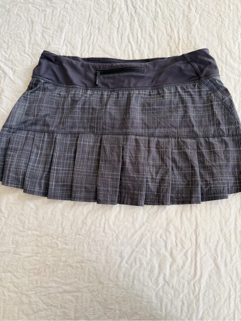 lululemon athletica Charcoal Plaid Pleated Active Skirt